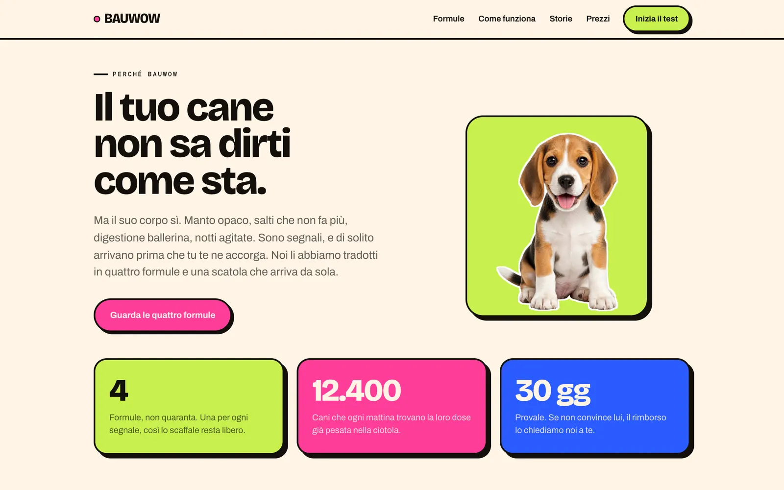 Il blocco del problema: un beagle e tre numeri in evidenza