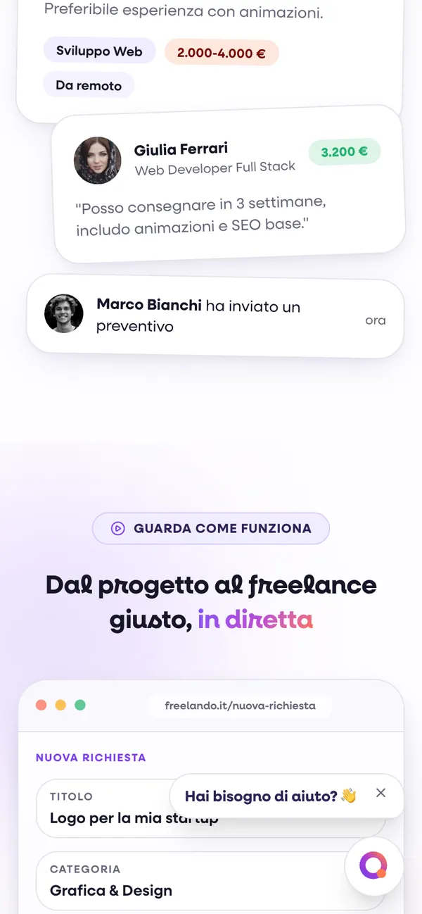 La dimostrazione in diretta da telefono