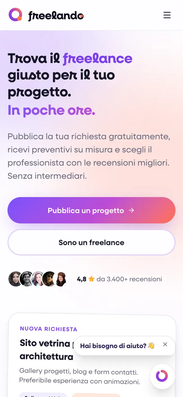 La stessa home da telefono
