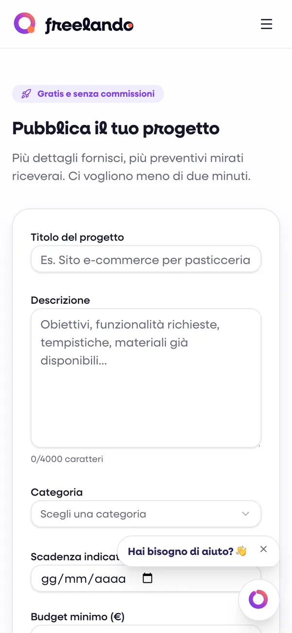 Il modulo di pubblicazione da telefono