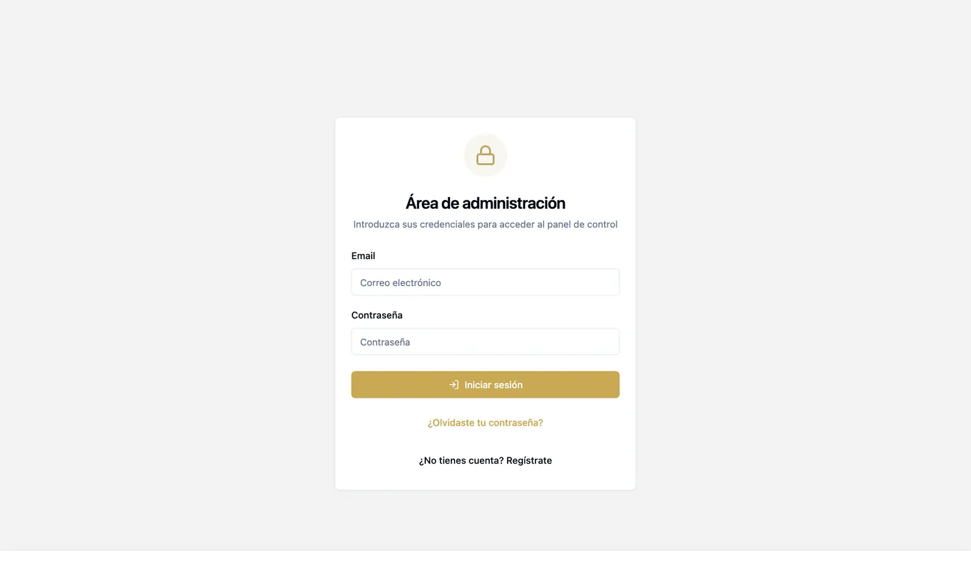 La pagina di accesso all'area di amministrazione